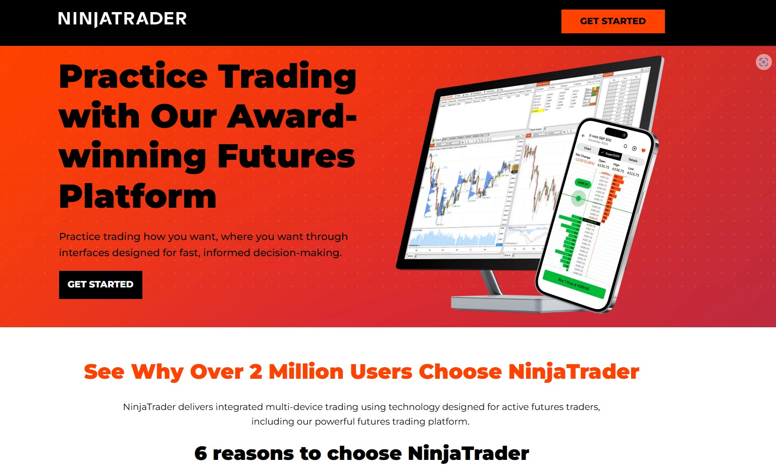 Página de registro oficial NinjaTrader